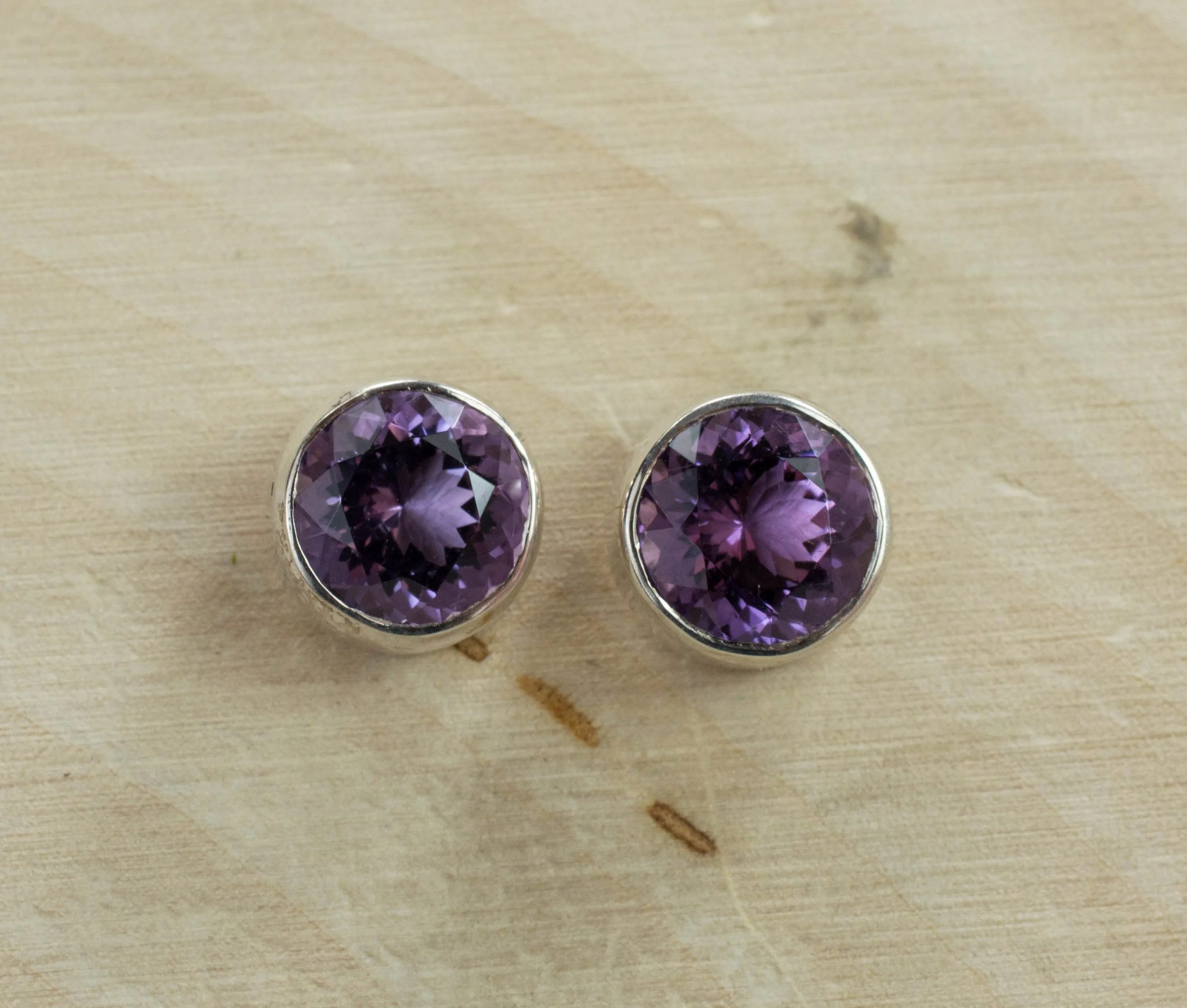 Amethyst Earrings, Genuine Untreated Brazilian Amethyst