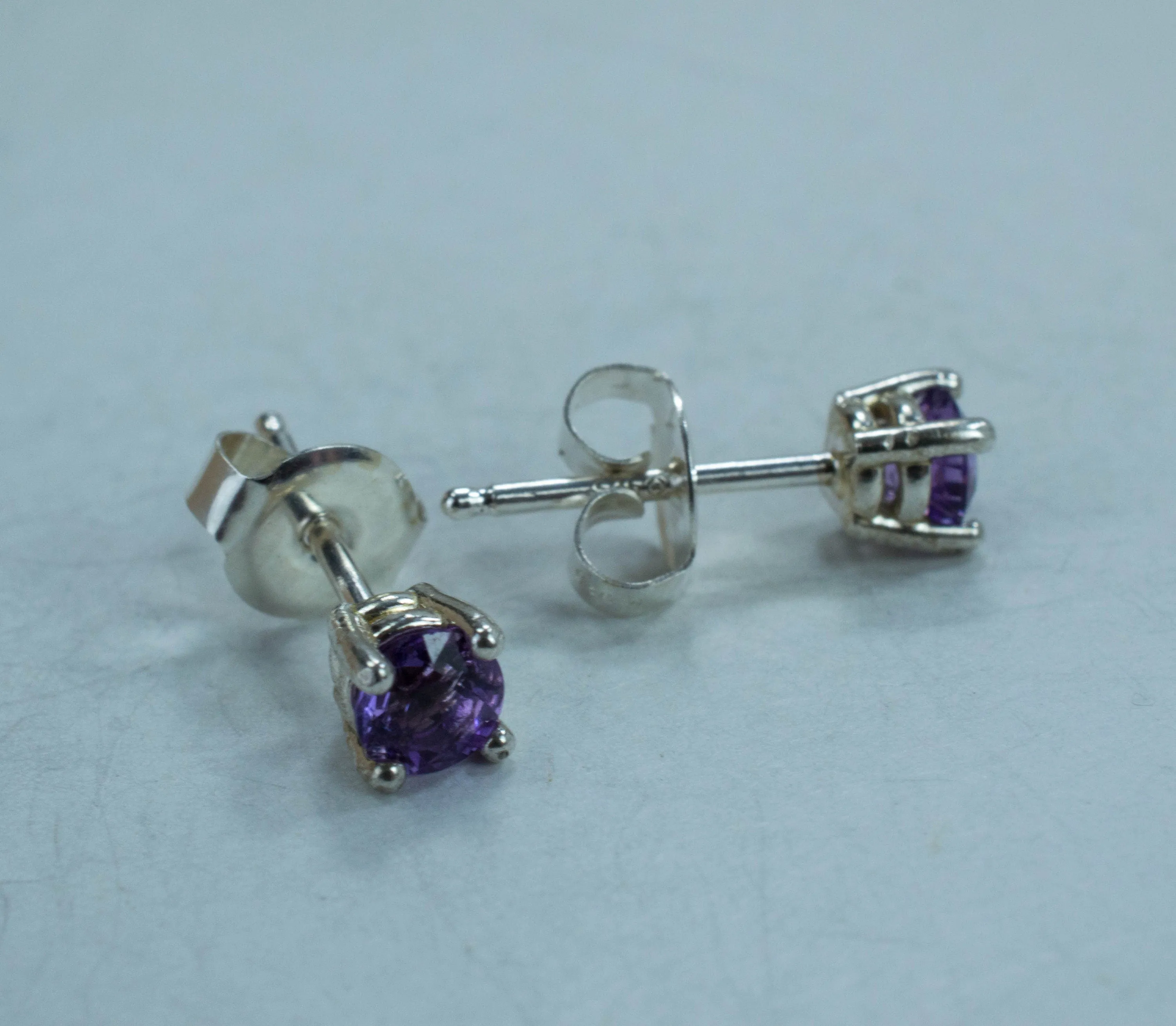 Amethyst Earrings, Natural Untreated Brazilian Amethyst