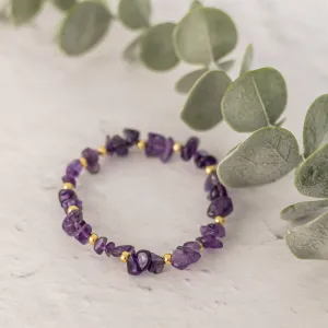 Amethyst Gemstone Bracelet in Sterling Silver or Gold Filled