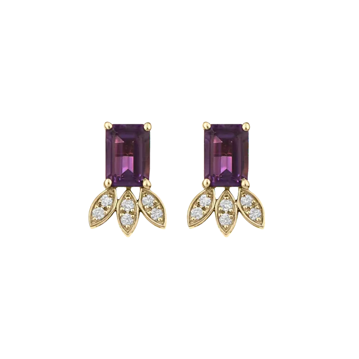 Amethyst Lotus Earring Pair