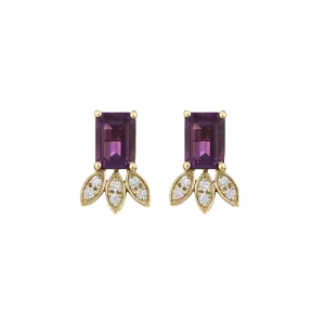 Amethyst Lotus Earring Pair
