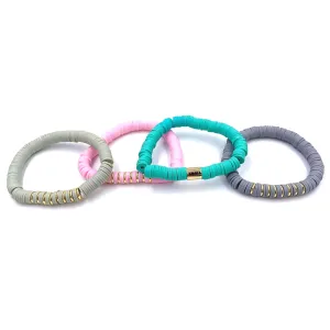 Ashley Gold Rubber And Gold Disc Bracelet