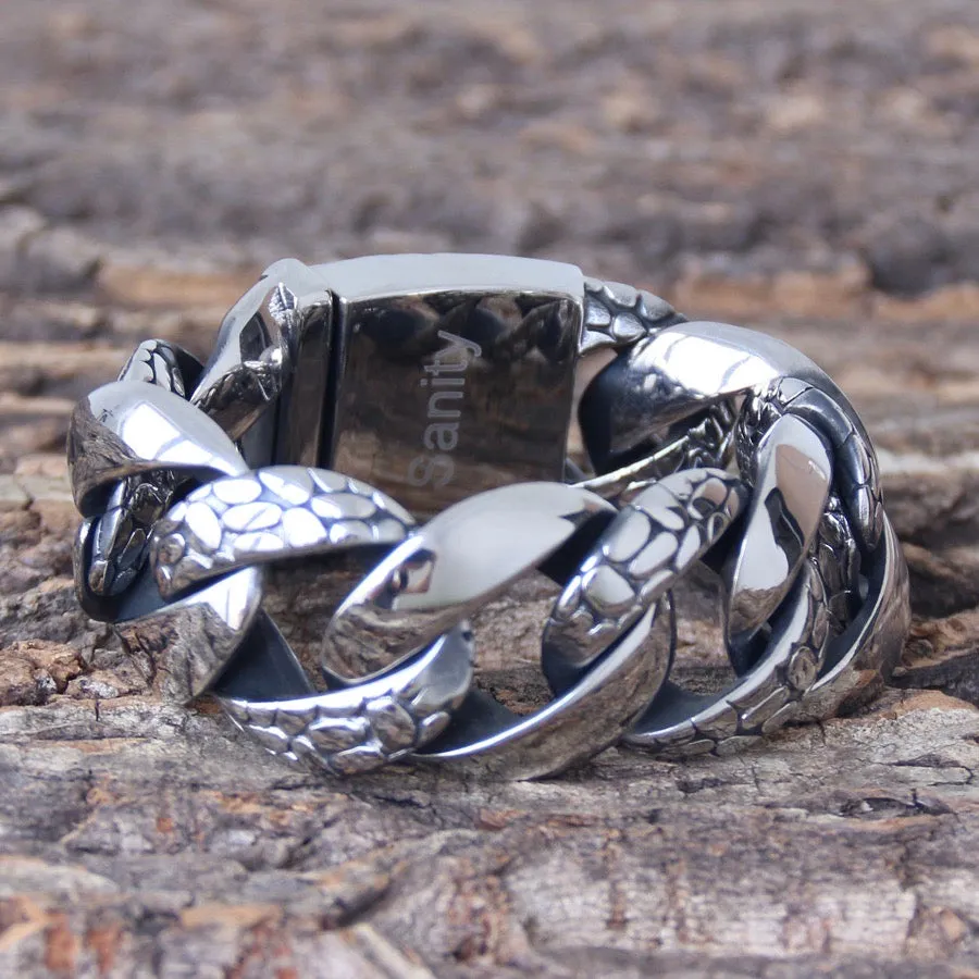 Bagger Bracelet - Dragon Scale - Silver - 1.25" Wide - The Classic - B119
