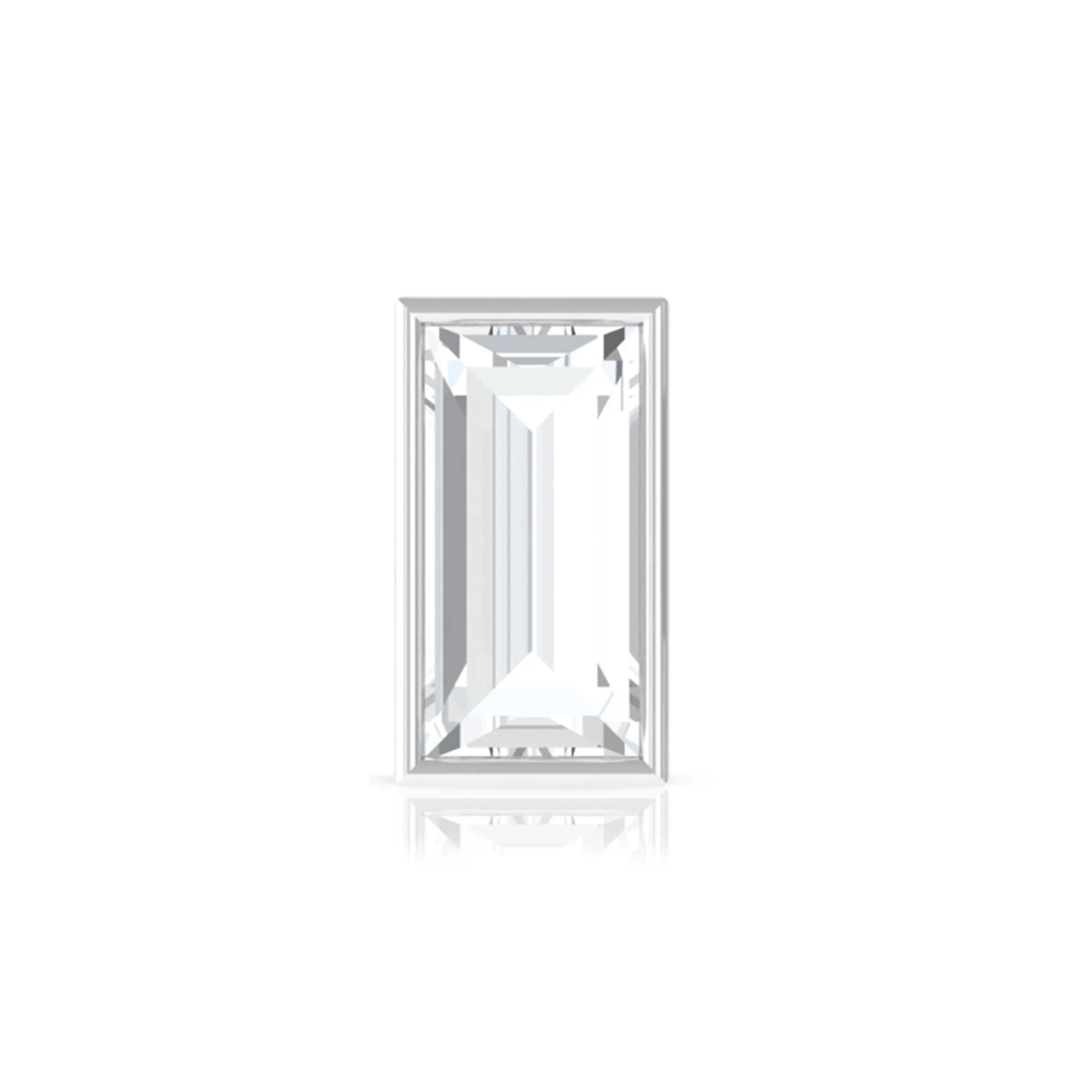 Baguette Diamond Tragus Earring in Bezel Setting