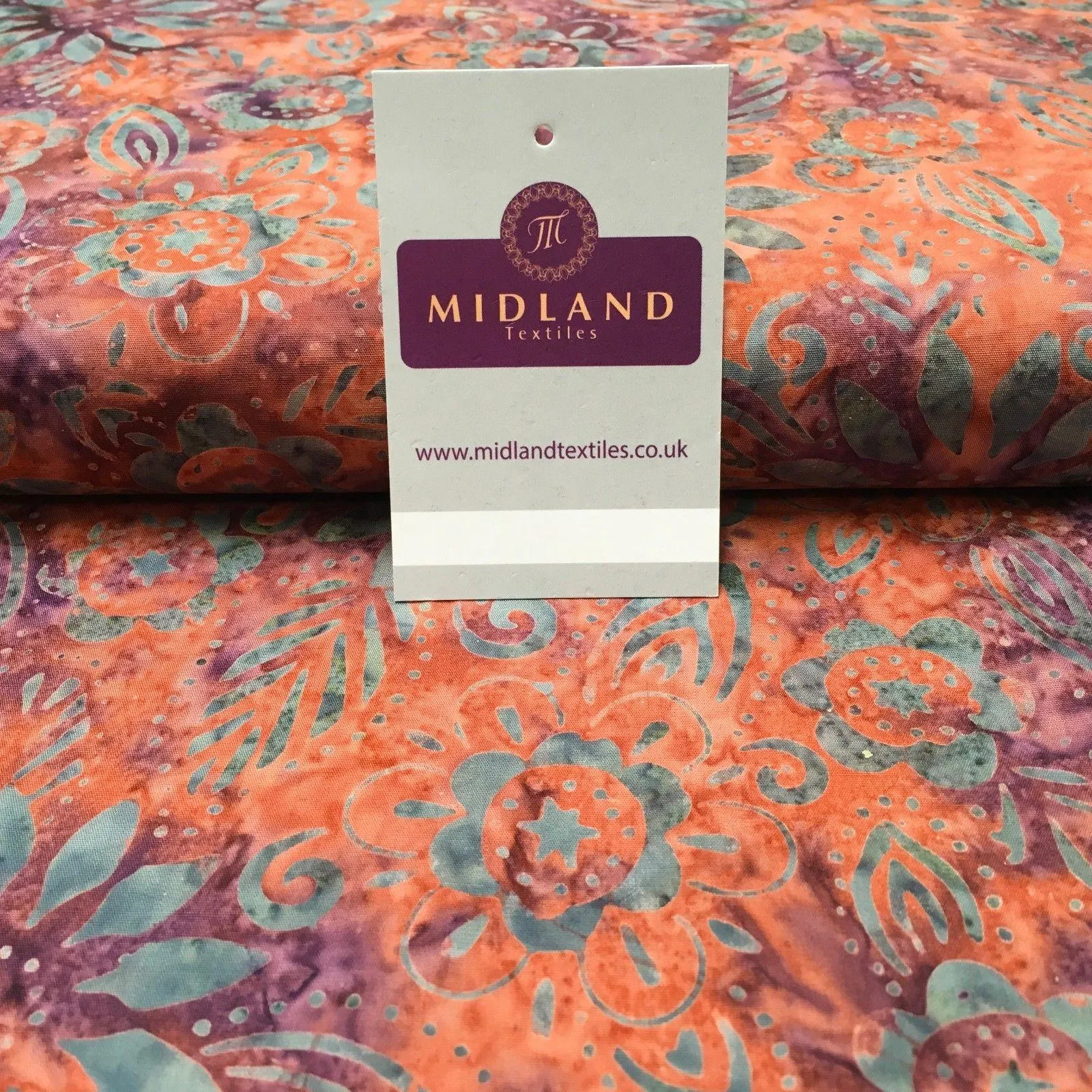 Bali Batik Floral Leaves Print 100% Cotton Patchwork fabric 44" Wide MK905
