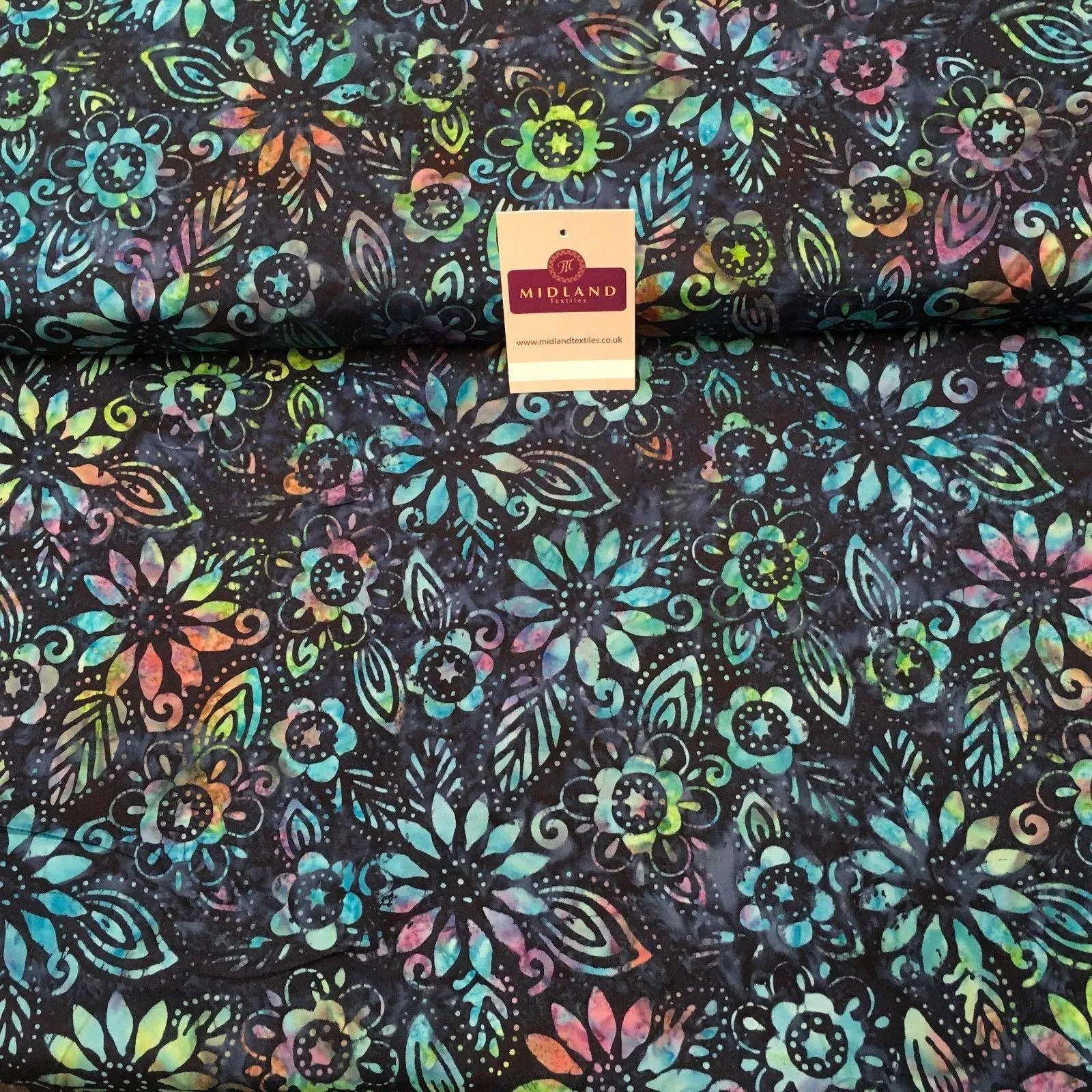 Bali Batik Floral Leaves Print 100% Cotton Patchwork fabric 44" Wide MK905