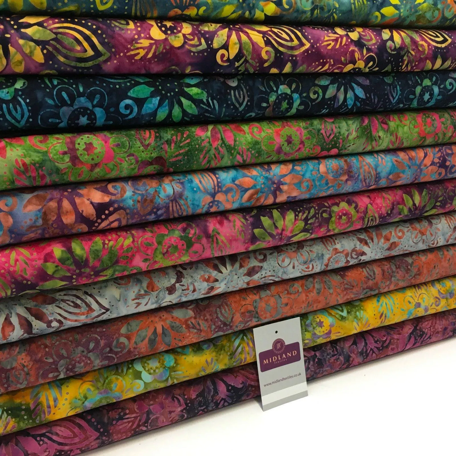 Bali Batik Floral Leaves Print 100% Cotton Patchwork fabric 44" Wide MK905