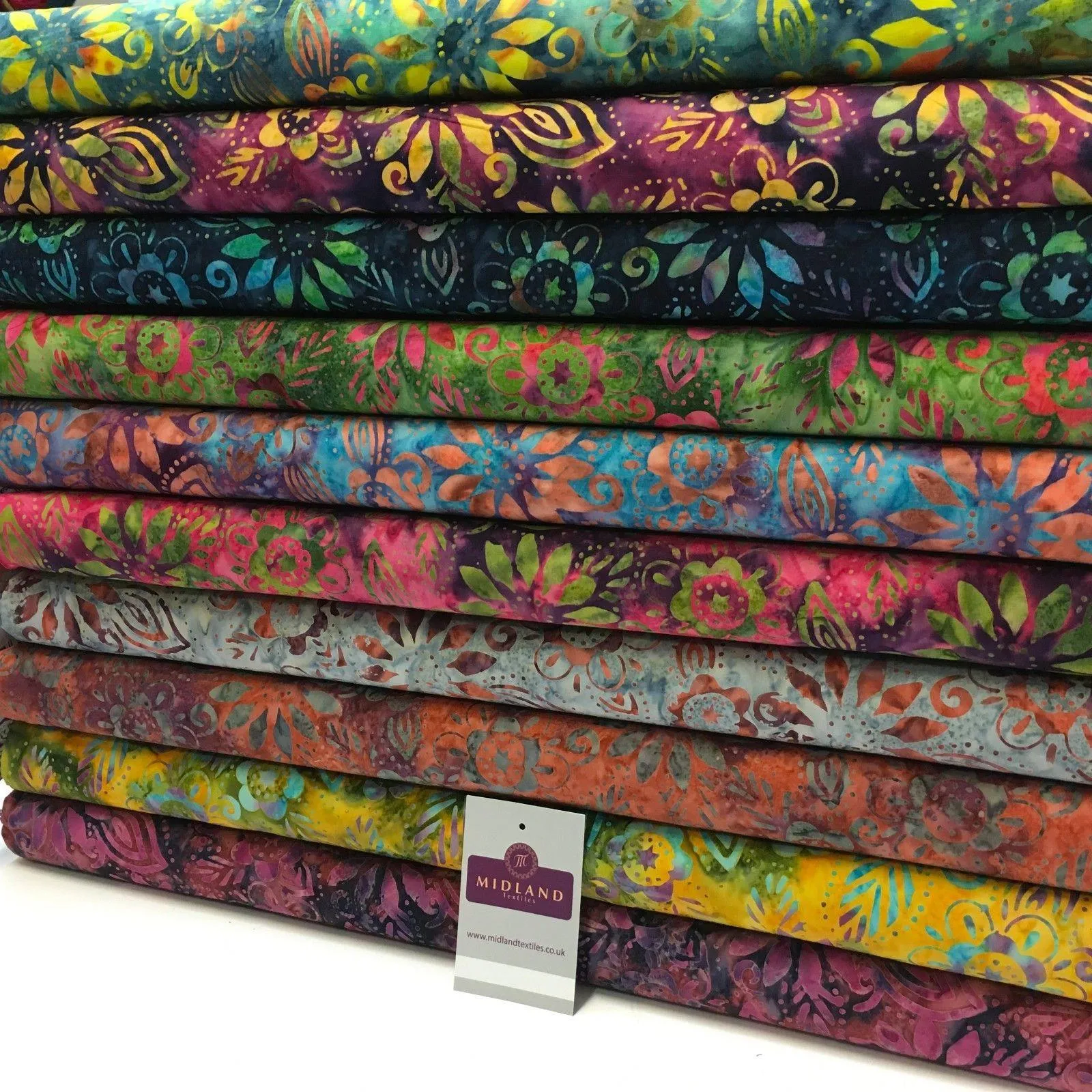 Bali Batik Floral Leaves Print 100% Cotton Patchwork fabric 44" Wide MK905