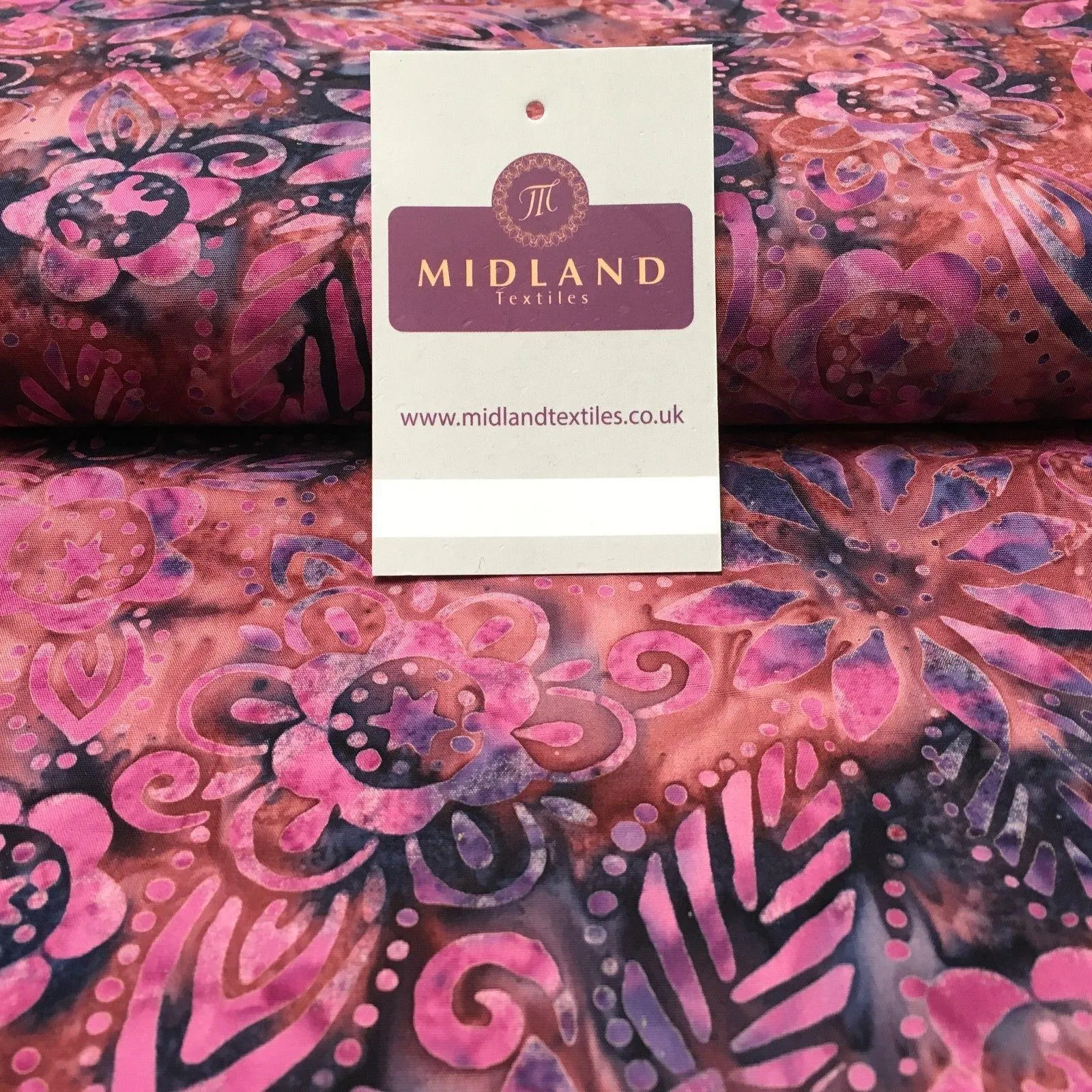 Bali Batik Floral Leaves Print 100% Cotton Patchwork fabric 44" Wide MK905