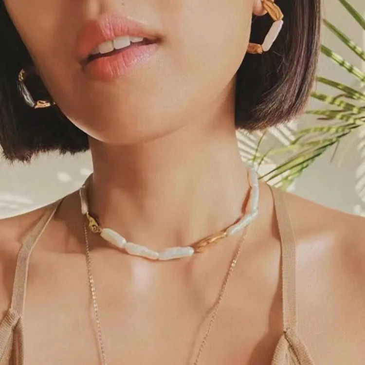 Baroque Natural Pearl Choker Necklace