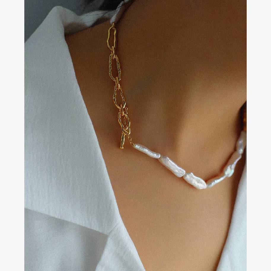 Baroque Natural Pearl Choker Necklace
