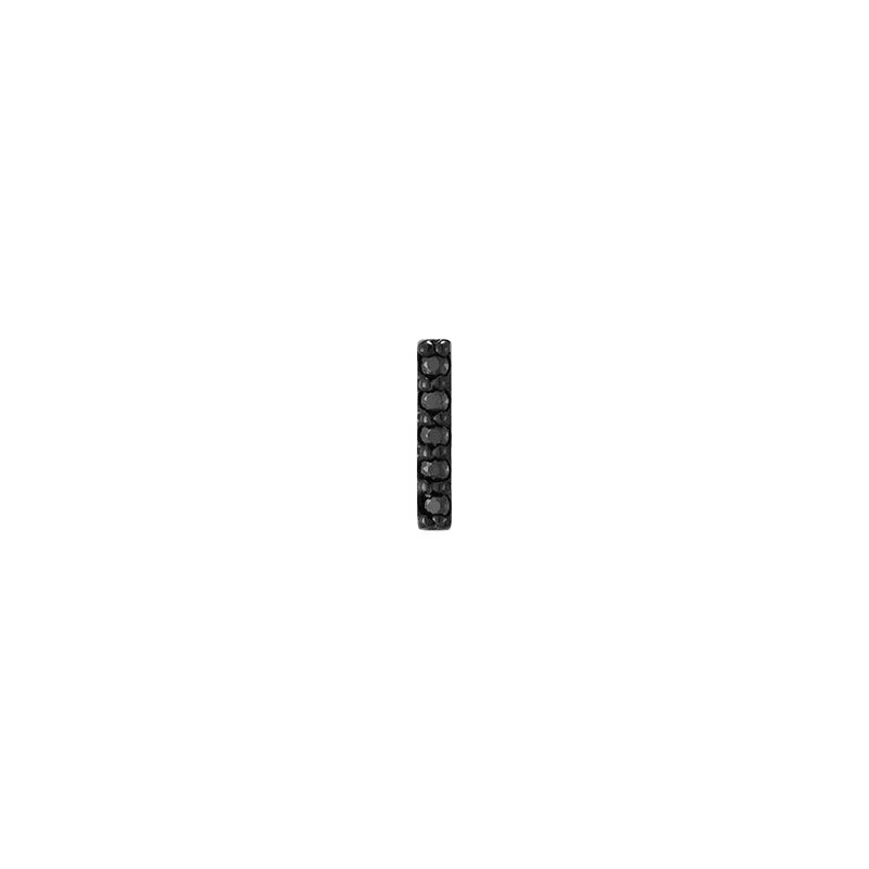 Black Pave Bar Stud Earring- 14K Gold