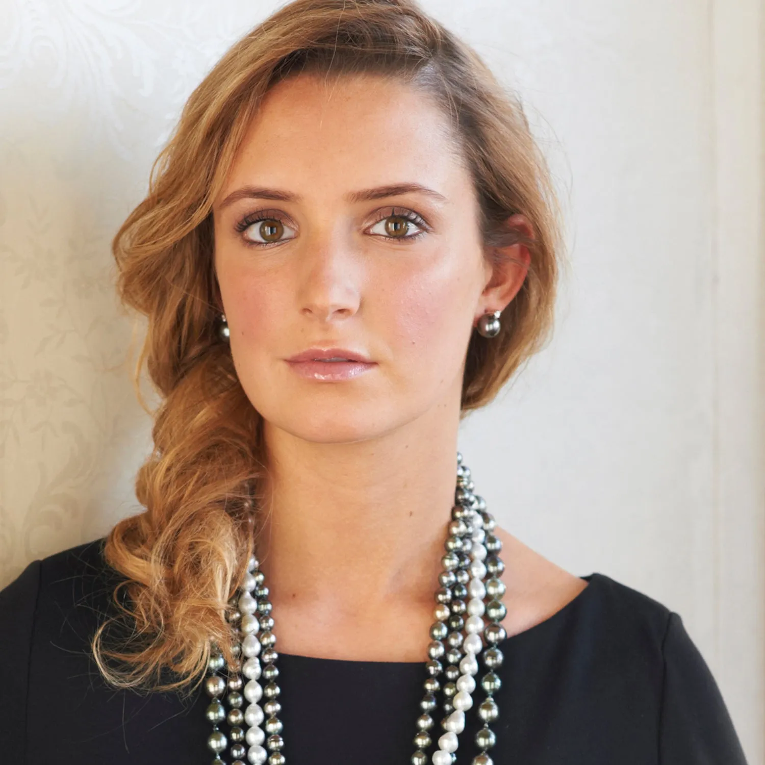 Black Tahitian Pearl & Diamond Accent "Tsarina" Earrings