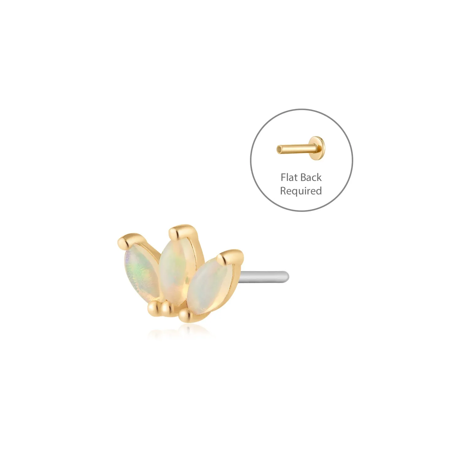 BLOOM | Triple Opal Threadless Flatback Earring