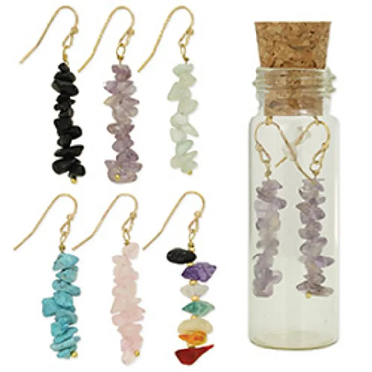 Bottled Treasures Stone Chip Earrings