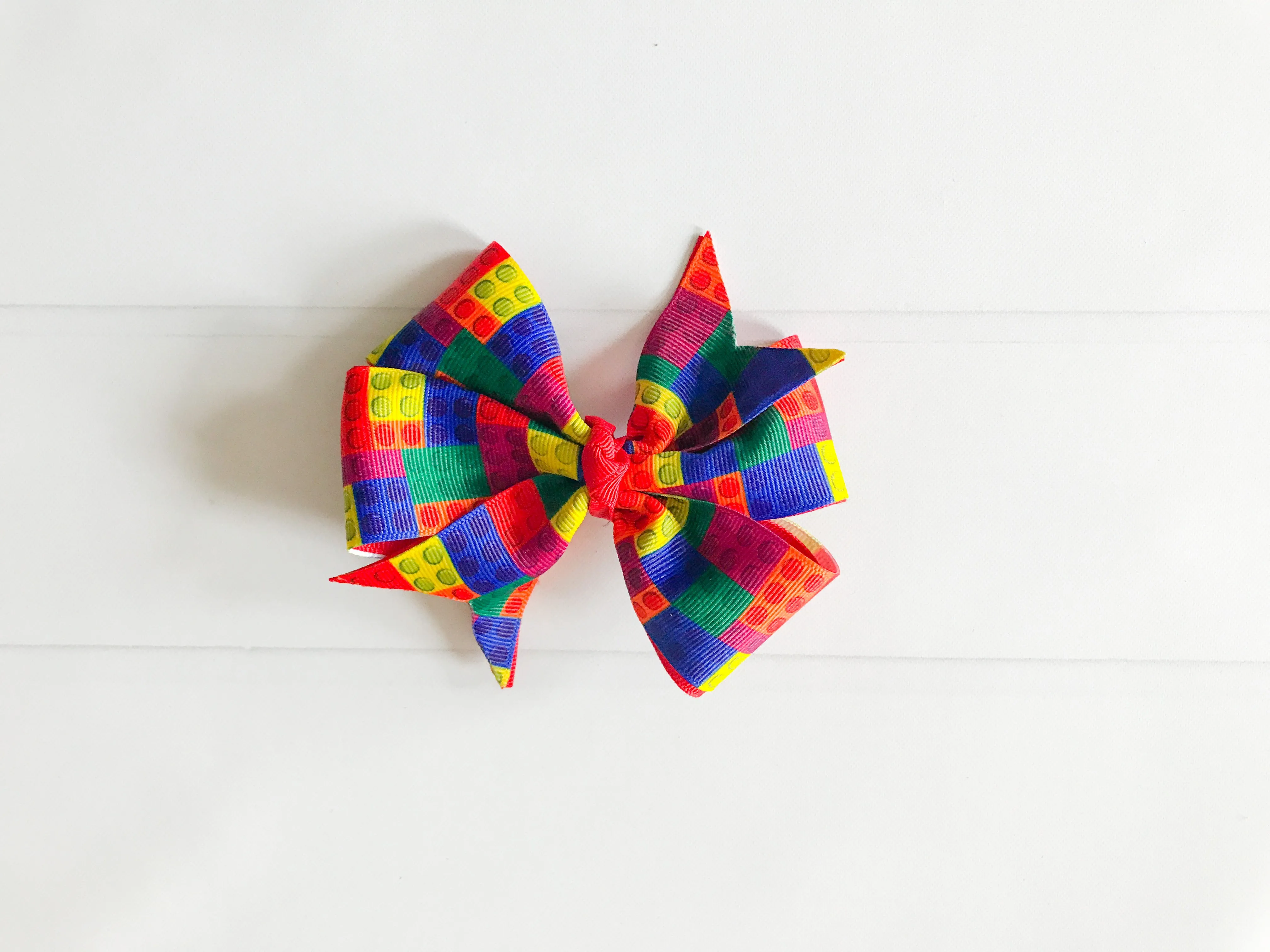 Building Block Pinwheel Hair Bow