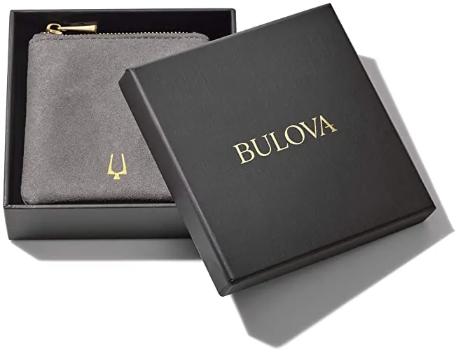 Bulova J96B011 Precisionist Black Leather Belt-Strap Bracelet with Iconic Precisionist Bolt Studs Men Jewelry