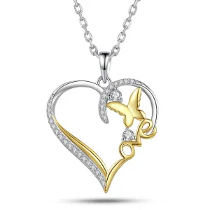 Butterfly Love Heart Necklace