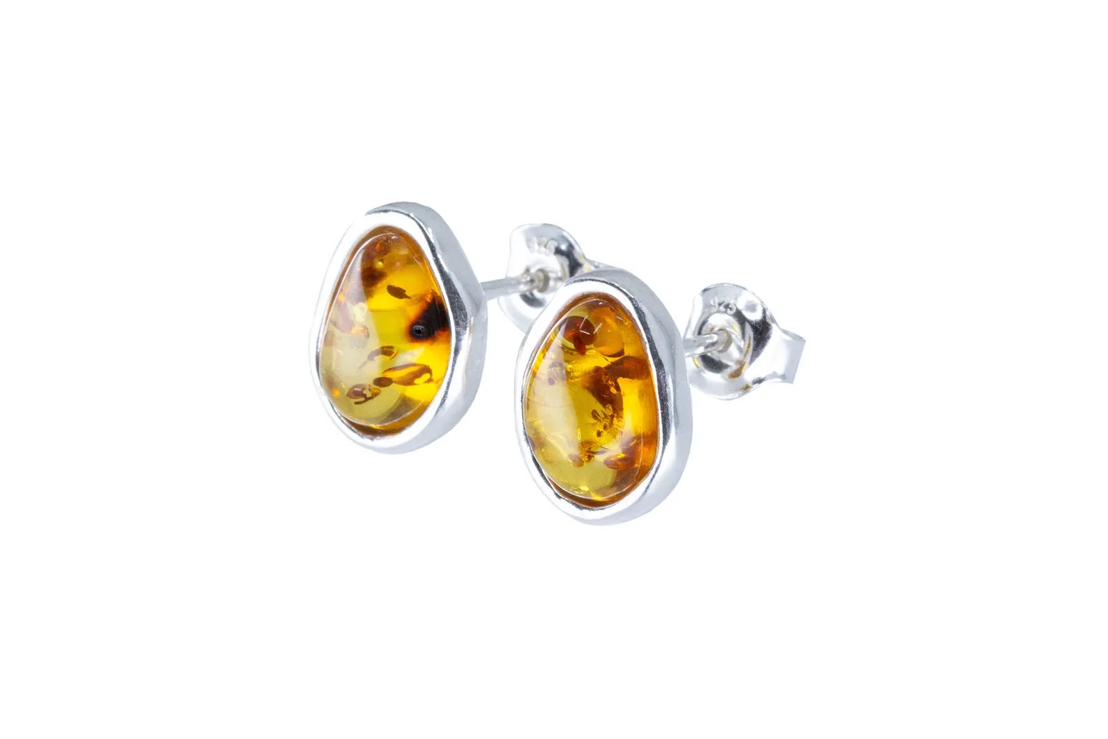 Buy Amber ELEMENTS Stud Earrings - Baltic Amber & Sterling Silver