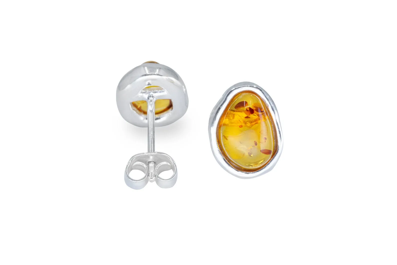 Buy Amber ELEMENTS Stud Earrings - Baltic Amber & Sterling Silver