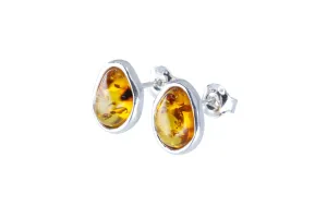 Buy Amber ELEMENTS Stud Earrings - Baltic Amber & Sterling Silver