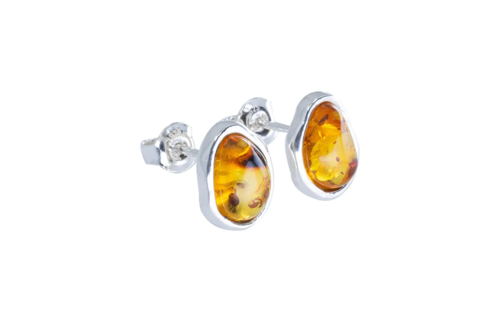 Buy Amber ELEMENTS Stud Earrings - Baltic Amber & Sterling Silver