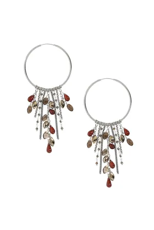 Chan Luu Garnet Mix Cluster Hoop Earrings