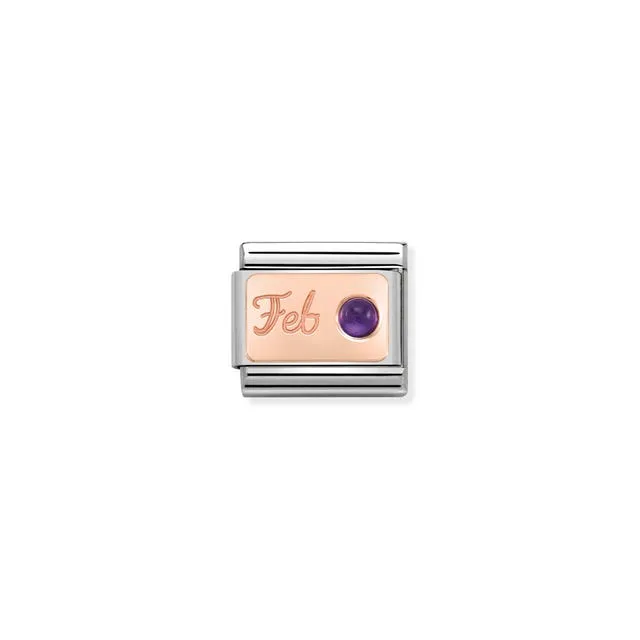 Classic February Amethyst Link - Rose Gold - 430508/02