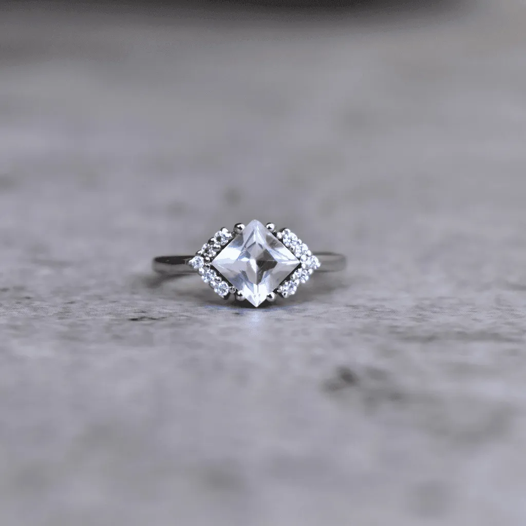 Classic Square - Rose Quartz Ring