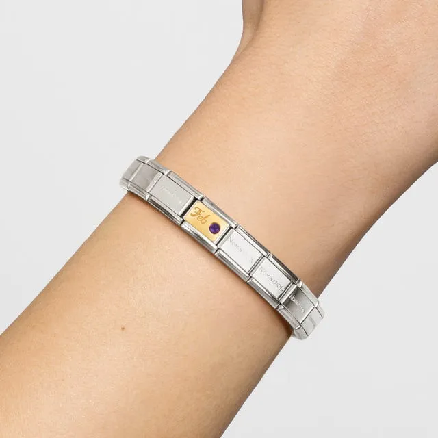 Composable Classic February Amethyst Link - Gold - 030519/02