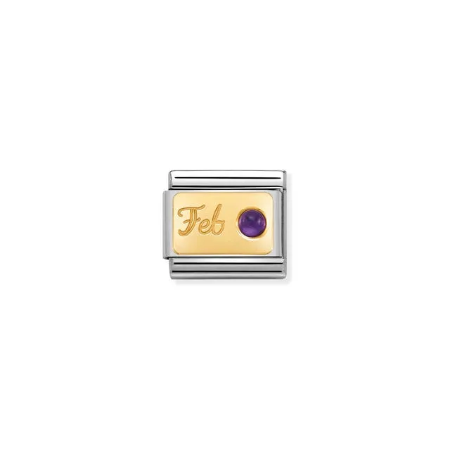 Composable Classic February Amethyst Link - Gold - 030519/02