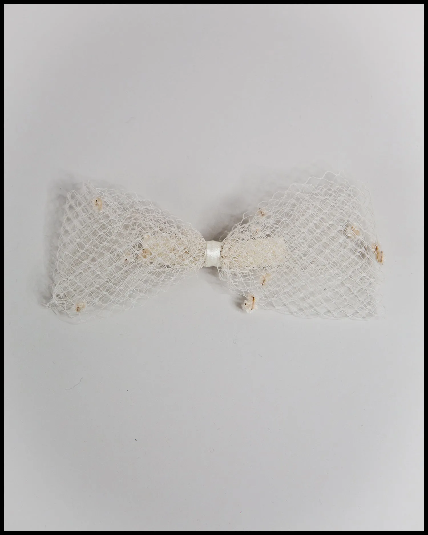 Cream Net Hair Bow