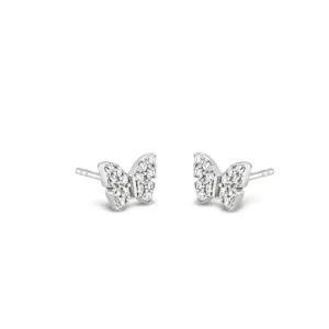 Crystal Butterfly Children Sterling Silver Earrings