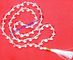 Crystal (Sphatik) mala of 54 1 beads , Premium quality beads 10 mm