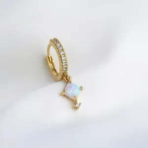 Cubic Opal Sparkling Hoop Earring
