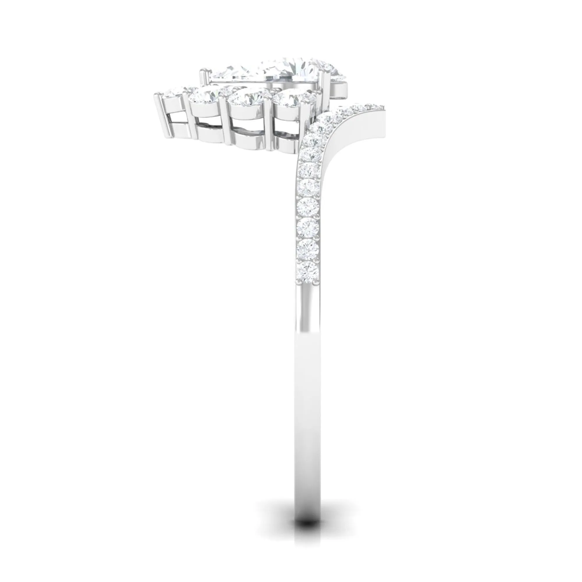 Cubic Zirconia Crown Engagement Ring in Gold