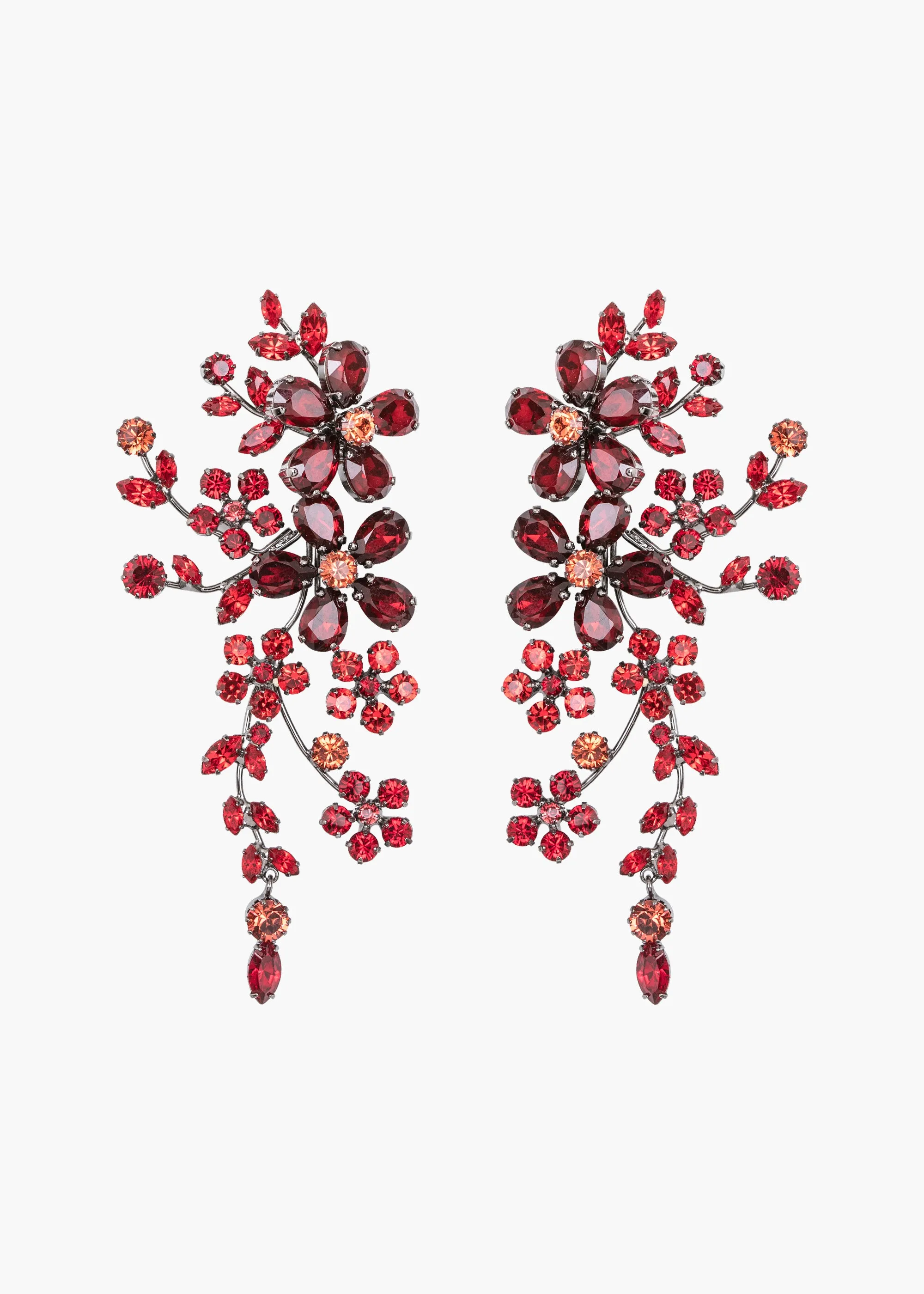 Darianna Earrings -- Gunmetal Ruby