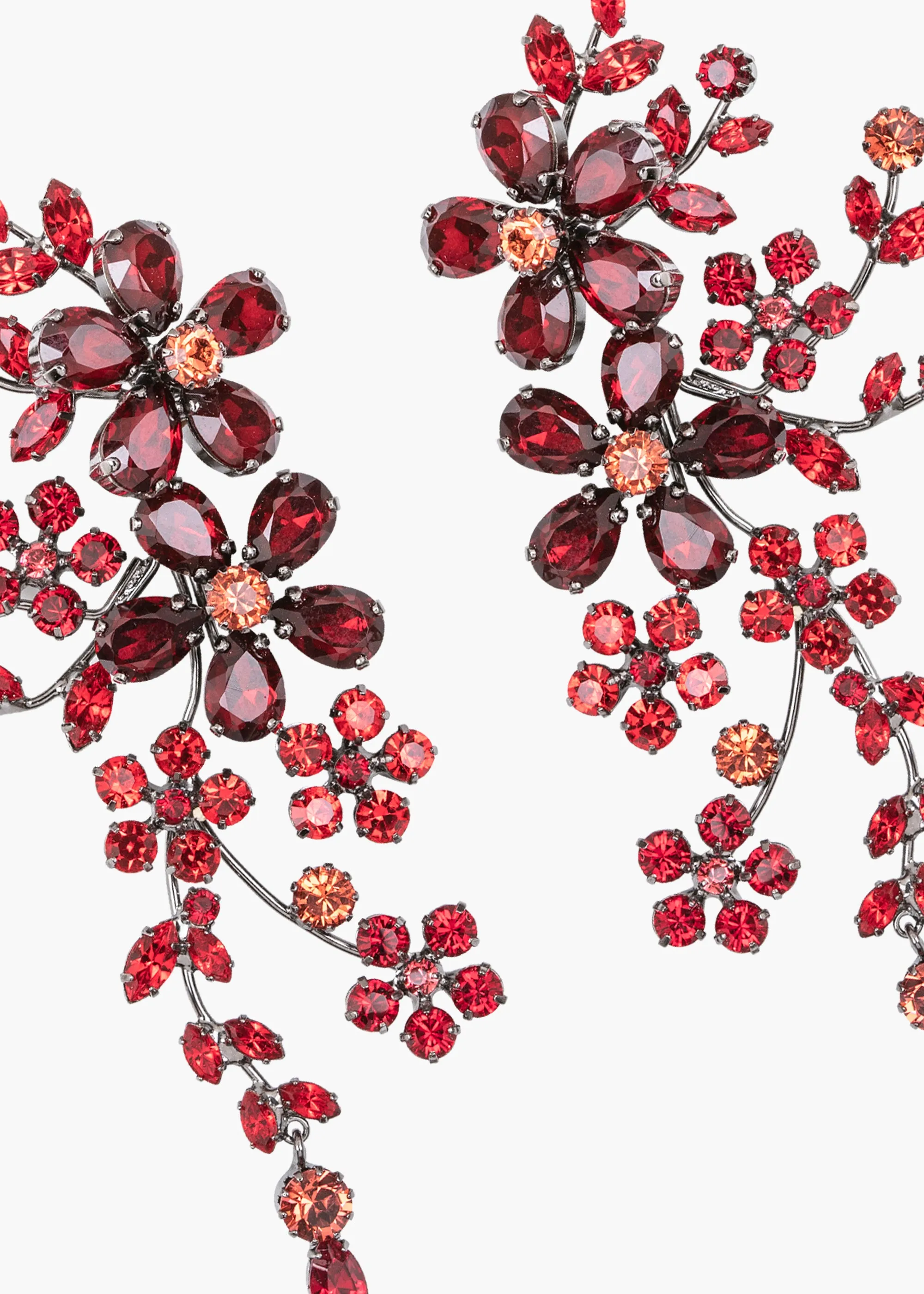 Darianna Earrings -- Gunmetal Ruby