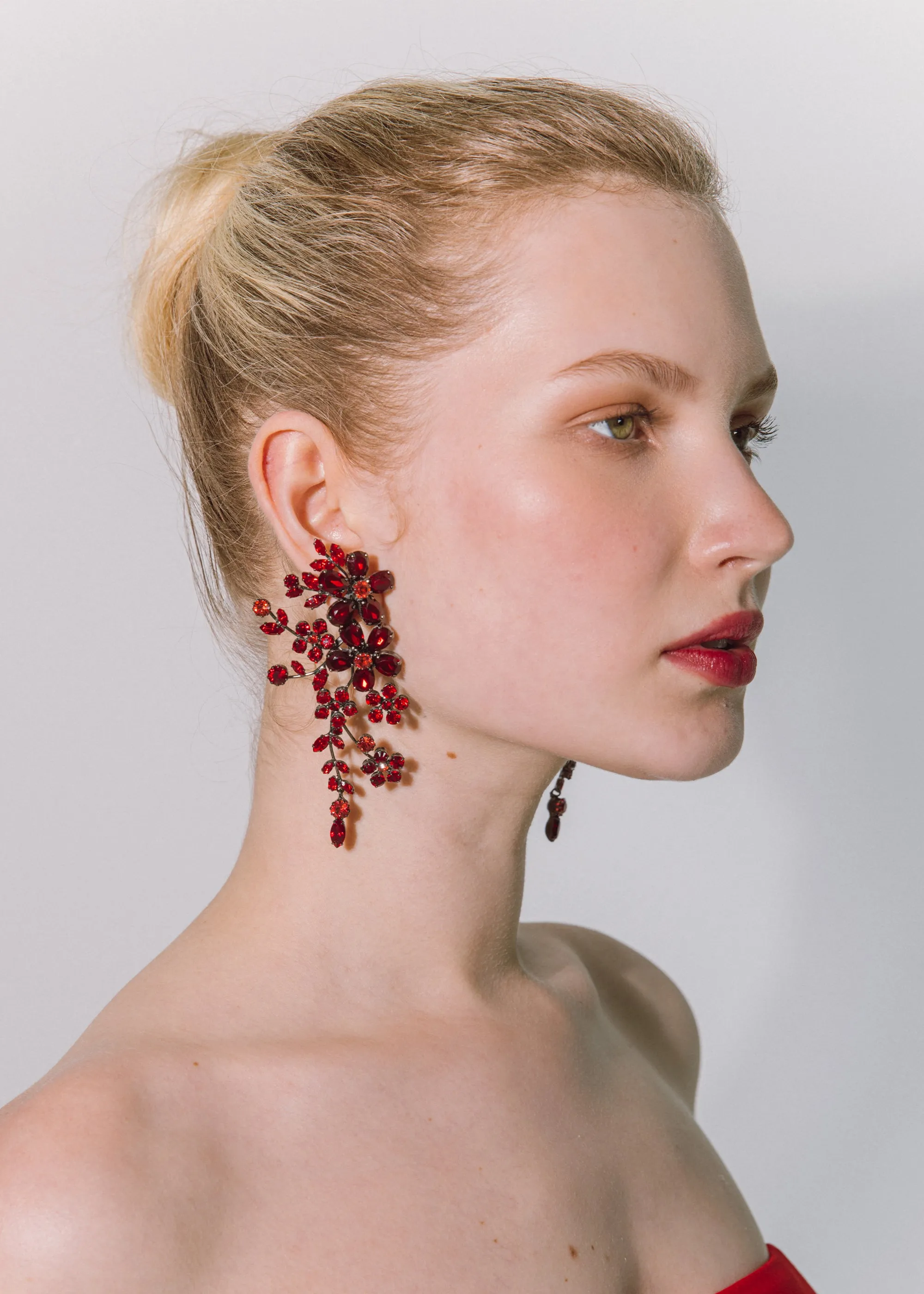 Darianna Earrings -- Gunmetal Ruby