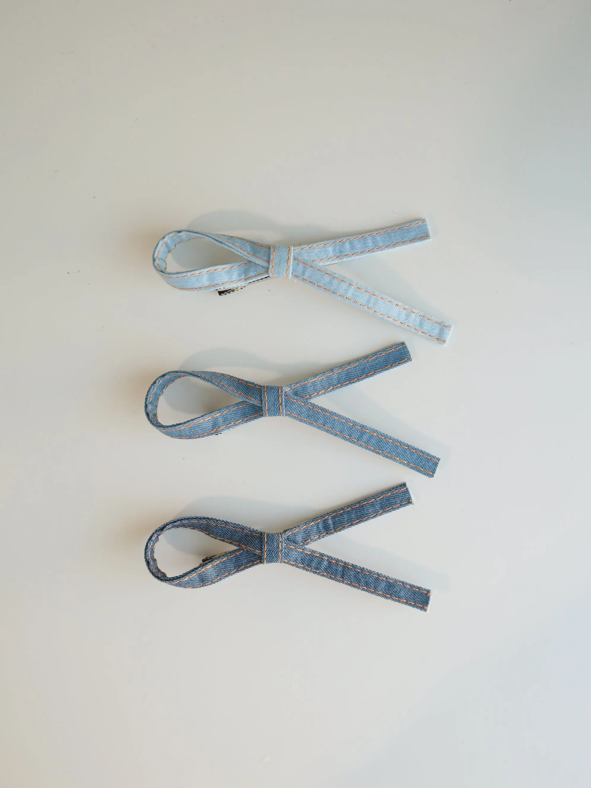 Denim awareness ribbon ornament simple barrette hair clip