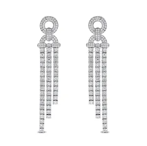 Destiny Diamond Earrings (4.31 ct Diamonds) in White Gold