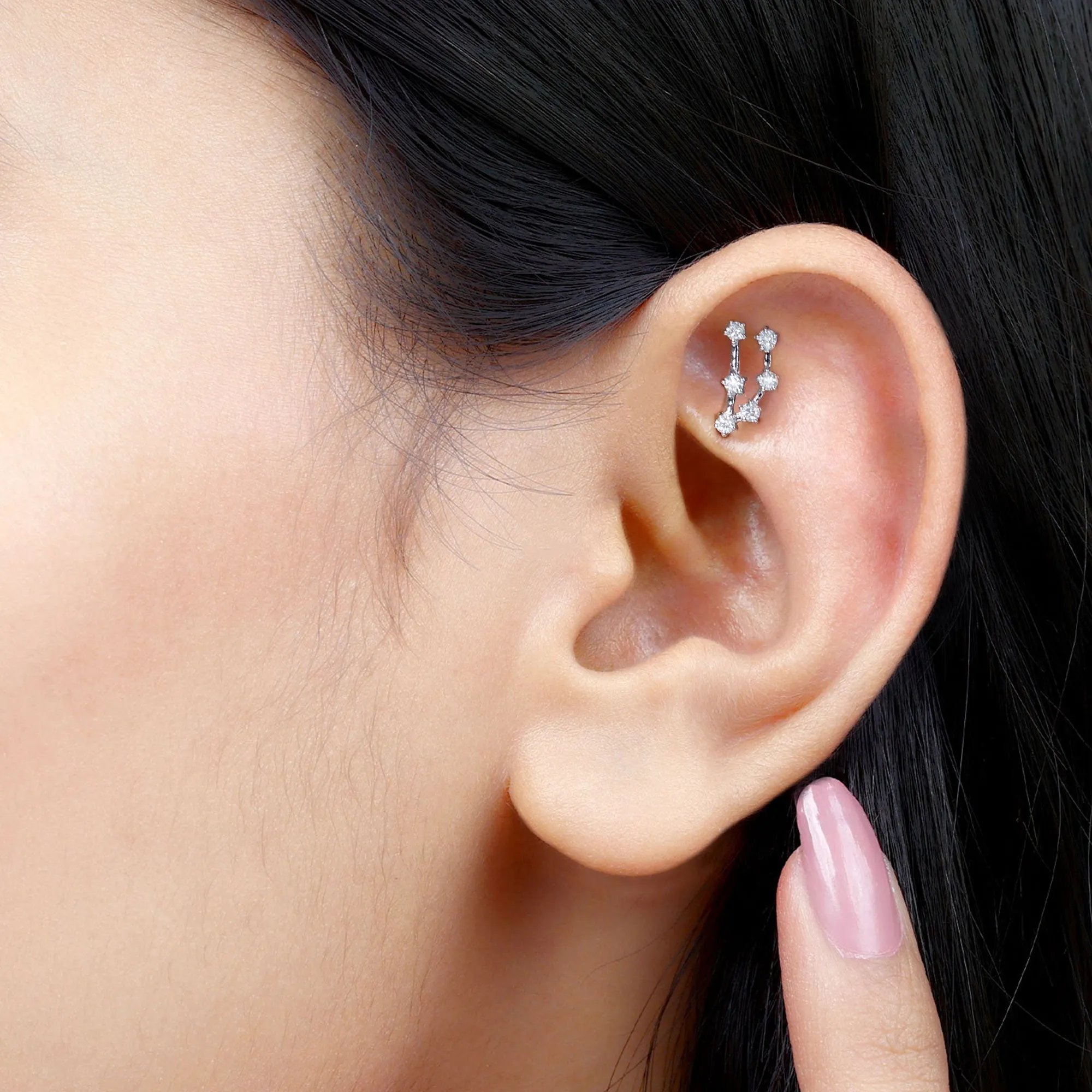 Diamond Capricorn Constellation Helix Piercing Earring