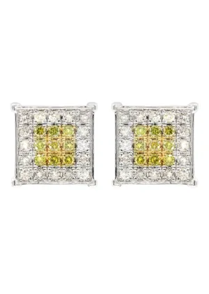 Diamond Earrings For Men | 0.65 Carats 14K White Gold
