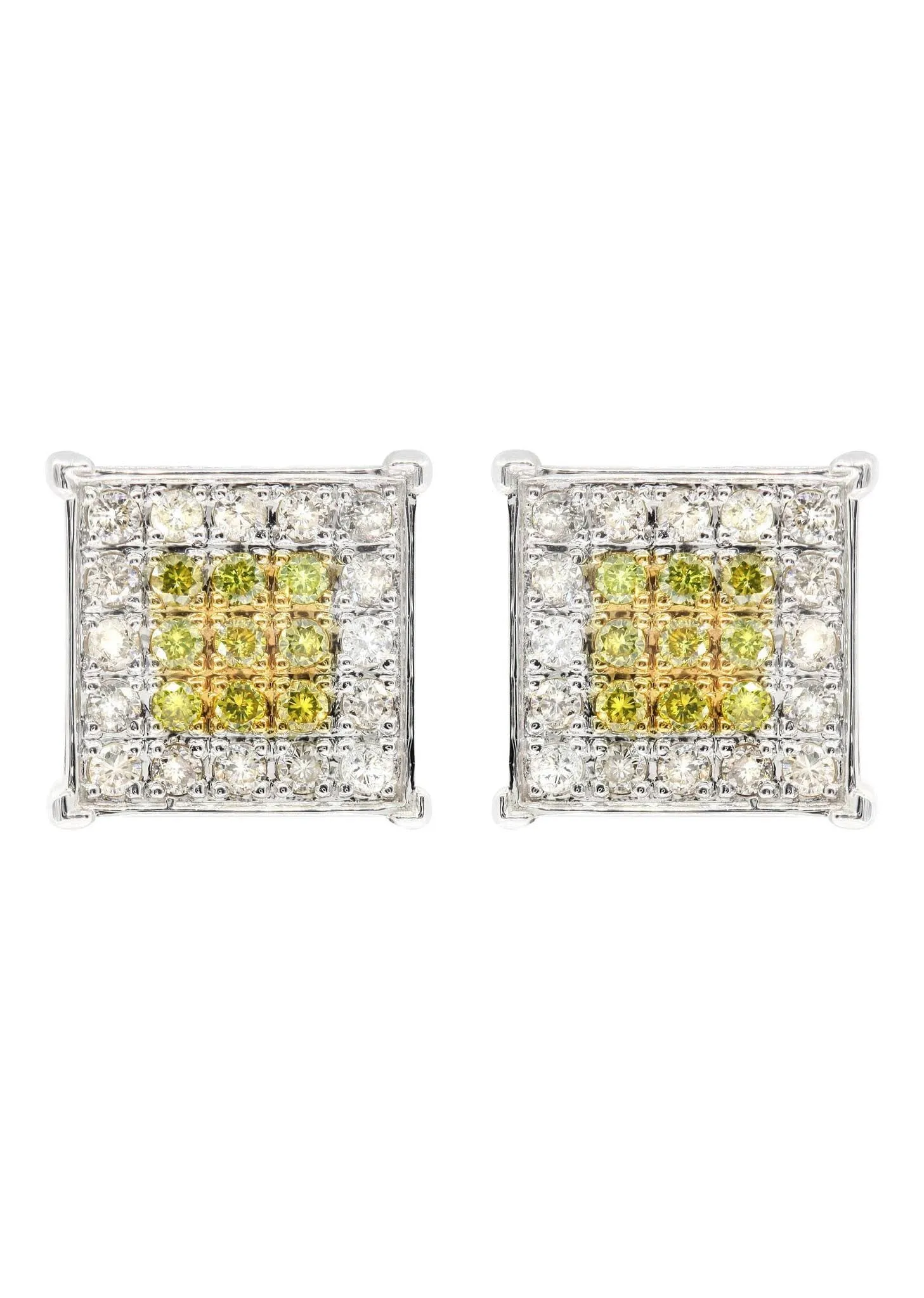 Diamond Earrings For Men | 0.65 Carats 14K White Gold