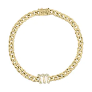Diamond Gothic Initial Bracelet
