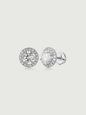 Diamond Halo Earrings