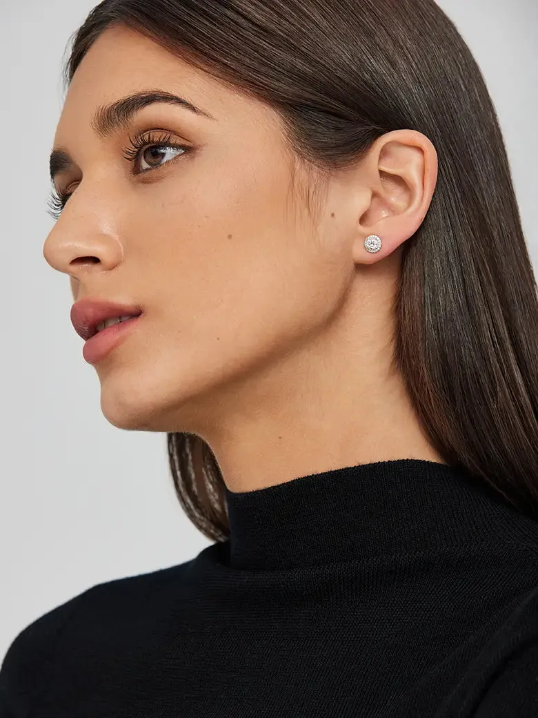 Diamond Halo Earrings