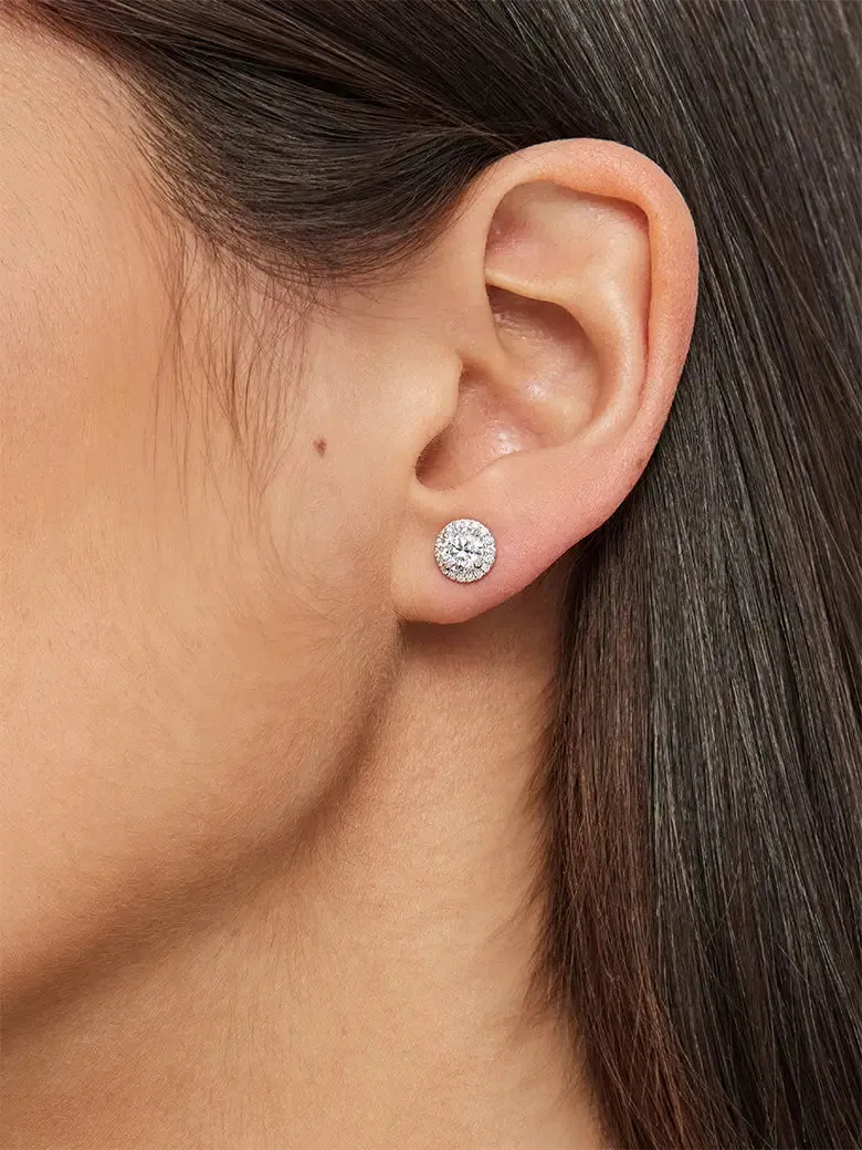 Diamond Halo Earrings