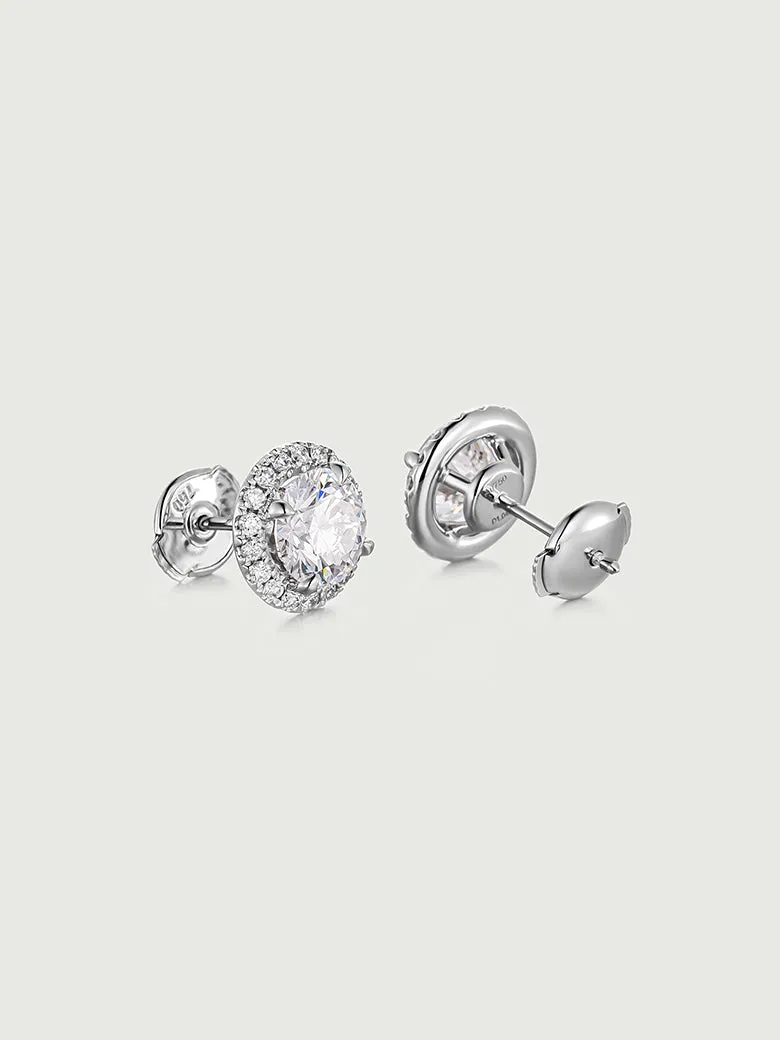 Diamond Halo Earrings