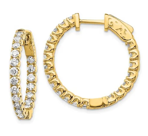 Diamond Hoops with Inside-Out Diamonds